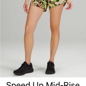 lululemon athletica Floral Athletic Shorts - Black, Green, Pink